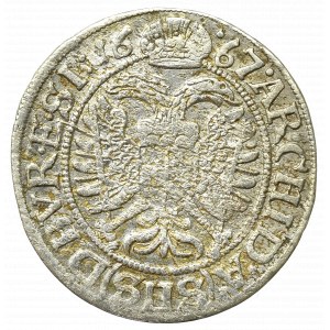 Śląsk pod panowaniem Habsburgów, Leopold I, 3 krajcary 1667, Wrocław - nieopisany