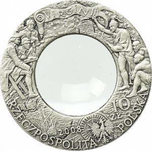 III RP, 10 złotych 2008 400. rocznica Jamestown
