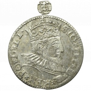 Sigismund III. Vasa, Trojak 1591, Riga - unsignierte Krone mit Apfel