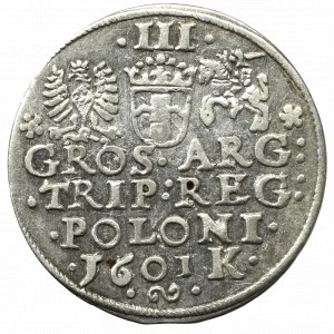 Zygmunt III Waza, Trojak 1601, Kraków - popiersie w lewo