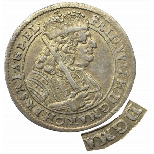 Prusy Książęce, Fryderyk III, Ort 1679 , Królewiec - przebitki w legendzie