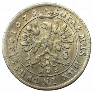 Prusy Książęce, Fryderyk III, Ort 1679 , Królewiec - przebitki w legendzie