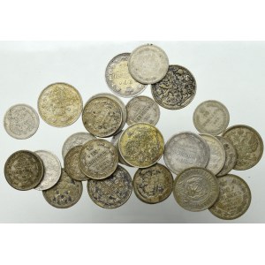 Rosja, zbiór 25 drobnych srebrnych monet