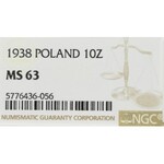 II Republic of Poland, 10 zloty 1938 Pilsudski - NGC MS63