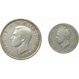 Wielka Brytania, Zestaw half crown 1942 i 1 shilling 1826