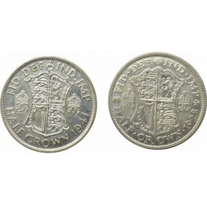 UK, Lot of half crown 1928 and 1941