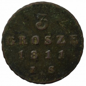 Księstwo Warszawskie, 3 grosze 1811 I.S.