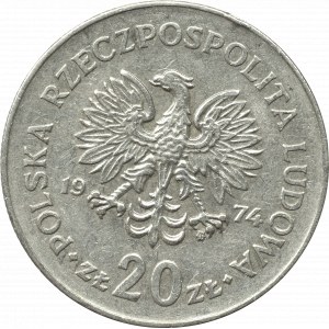 PRL, 20 złotych 1974 Nowotko - mały orzeł