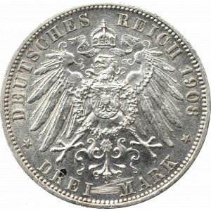 Germany, Preussen, 3 mark 1908