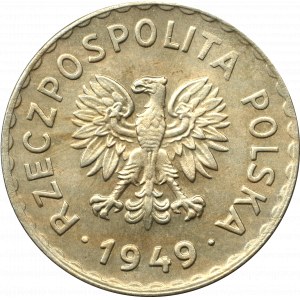 Peoples Republic of Poland, 1 zloty 1949 CuNi