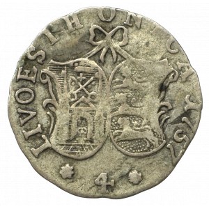 Rosja, 4 kopecks Livonia 1757, Moscow