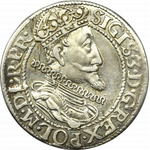 Zygmunt III Waza, Ort 1615, Gdańsk - spiczasta tarcza i kropka za łapą - PIĘKNY