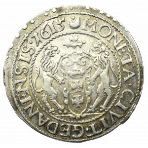 Zygmunt III Waza, Ort 1615, Gdańsk - spiczasta tarcza i kropka nad łapą - PIĘKNY