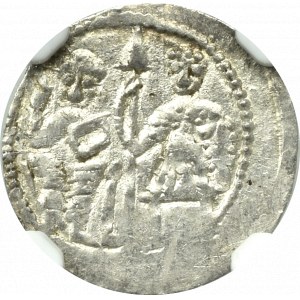 Boleslaw III. von Wrymouth, Denar, Krakau - Fürst und St. Adalbert - NGC MS63