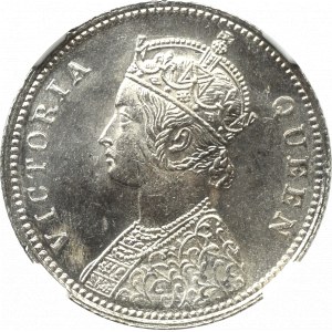 British India, 1/4 rupee 1893 - NGC UNC Details