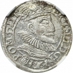 Sigismund III Vasa, Pfennig 1594, Olkusz - UNSIGNED NGC MS62