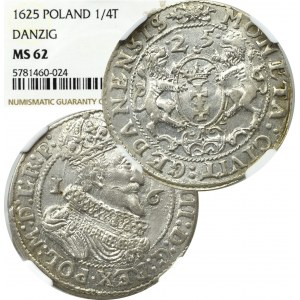 Sigismund III. Vasa, Ort 1625, Danzig - P: NGC MS62