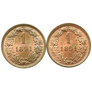 Austria, 1 kreuzer 1891 (2 pcs)