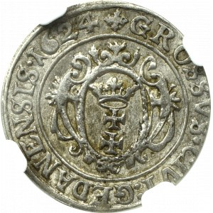 Sigismund III. Vasa, Grosz 1624, Danzig - NGC AU53