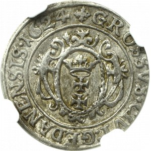 Sigismund III, Groschen 1624, Danzig - NGC AU53