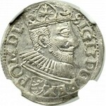 Sigismund III. Wasa, Trojak 1595, Wschowa - RARE - NGC MS64