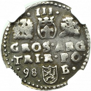 Zygmunt III Waza, Trojak 1598, Bydgoszcz - nieopisany NGC AU55