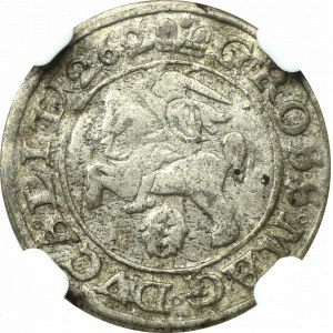 Zygmunt III Waza, Grosz 1626, Wilno - rzadkość błąd daty 1262 NGC XF40