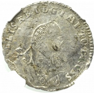 Rosyjska okupacja Prus, Elżbieta, 1/6 talara 1761, Królewiec - NGC AU Details