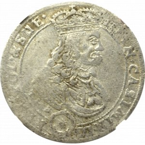 John II Casimir, 18 groschen 1668, Bromberg - NGC AU53