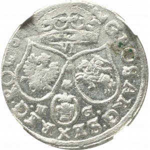 Jan II Casimir, Sechster von 1661, Poznań - sehr selten R/POL NGC UNC Details