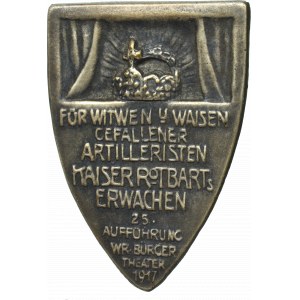 Austro-Węgry, Odznaka dla wdów i sierot po poległych artylerzystach, spektakl teatr miejski Wiedeń 1917