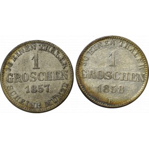 Niemcy, Zestaw 1 groschen 1857-1858