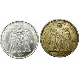 Francja, zestaw 10 franków 1967 i 1965