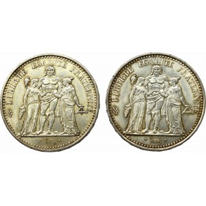 Francja, zestaw 10 franków 1970 i 1968