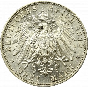 Germany, Bayern, 3 mark 1912