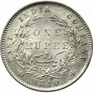 British India, 1 rupee 1840