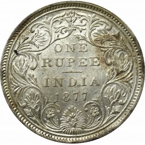 Indie brytyjskie, 1 Rupia 1877, Kalkuta