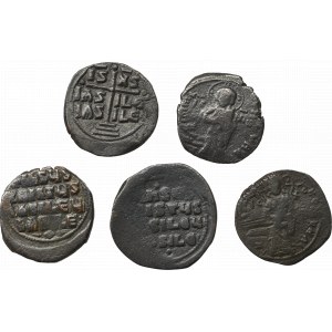 Byzantine coinage, Lot of 5 ae