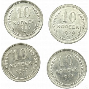 CCCP, 10 kopecks 1927-1940 (4pcs)