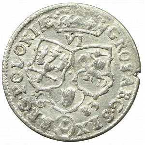 Jan III Sobieski, Szóstak 1683, Bydgoszcz - herb Leliwa korona z 10 klejnotami na kabłąkach
