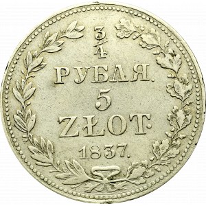 Zabór rosyjski, Mikołaj I, 3/4 rubla=5 złotych 1837 MW