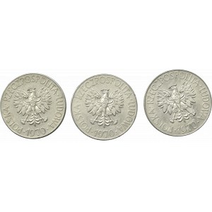 PRL, Zestaw 10 złotych 1970 Kościuszko 3 egz.