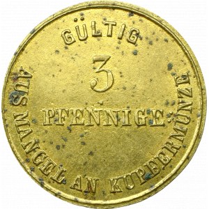 Stettin, Szczecin, Schultz & Lübecke, 3 pfennig