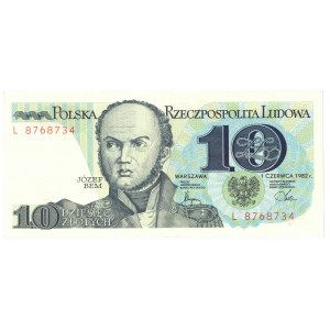 PRL, 10 złotych 1982 - zestaw 2 egzemplarze L i F