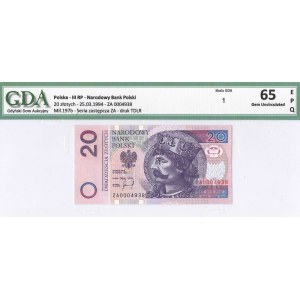 III RP, 20 Zloty 1994 ZA - Ersatzserie - GDA 65EPQ