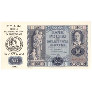 II RP, 20 zloty 1936 AY - overprinted