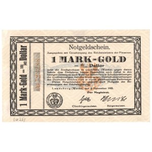 Gorzow Wielkopolski, 1 mark in gold 1923, rare