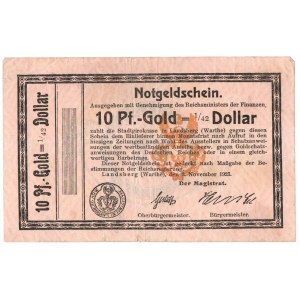 Gorzów Wielkopolski, 10 fenigów w złocie 1923
