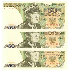 PRL, 50 zloty 1988 KC - set of 6 pieces