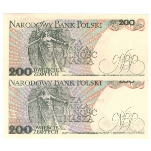 PRL, 200 złotych 1988 - zestaw 2 egzemplarze EE